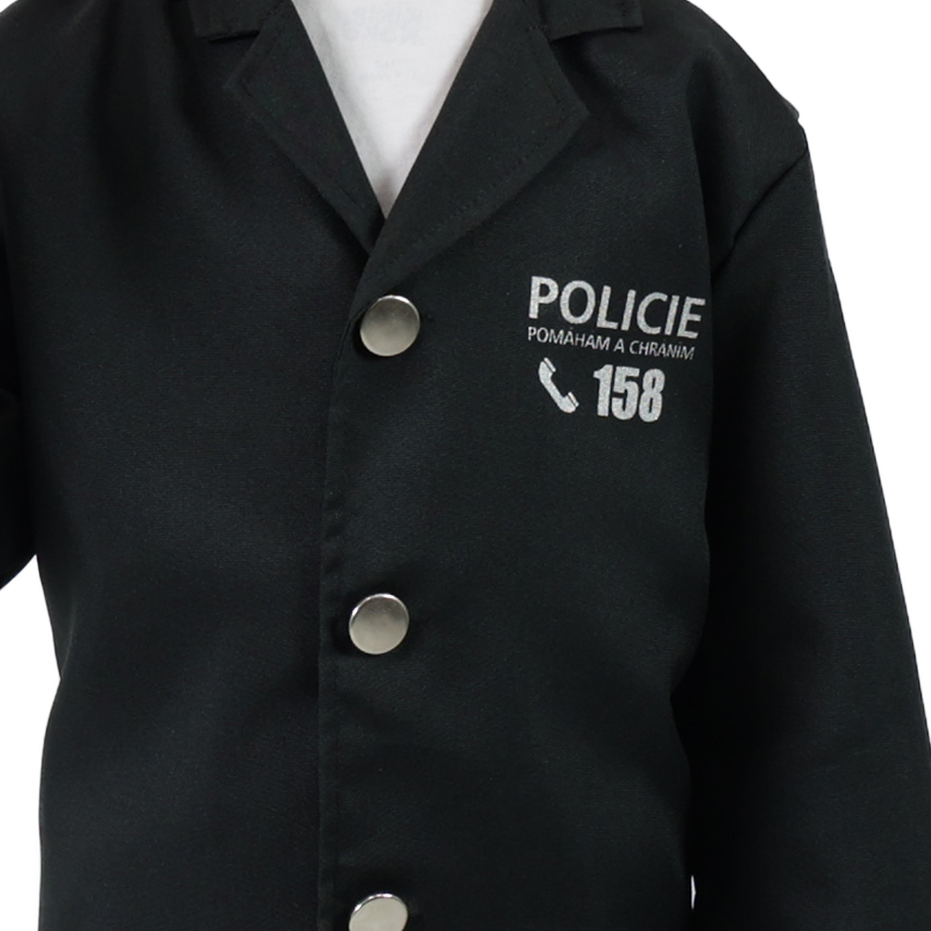 Detský kostým Policajt s čiapkou a českou potlačou (S)