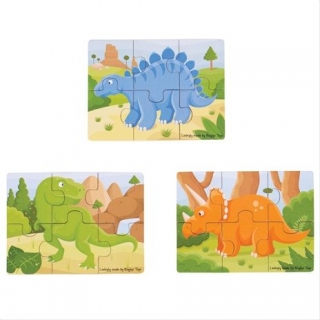 Bigjigs Toys puzzle 3v1 dinosaury