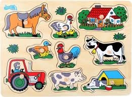 Small Foot drevené vkladacie puzzle Farma