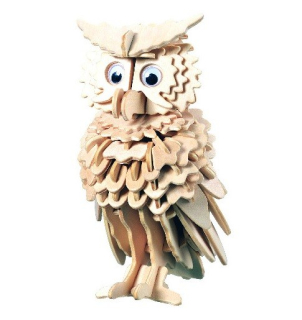 Woodcraft Drevené 3D puzzle sova